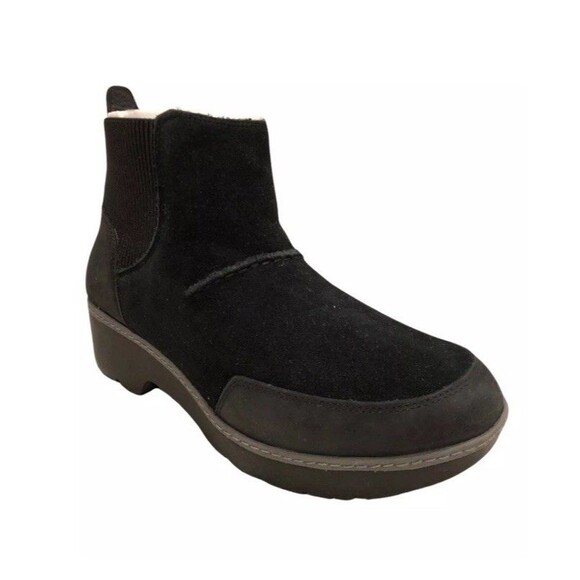 Y2K UGG Women's Kress Black Suede Waterproof Ankle Boots 1095147 Sz 6 Chunky OLD - Picture 2 of 9